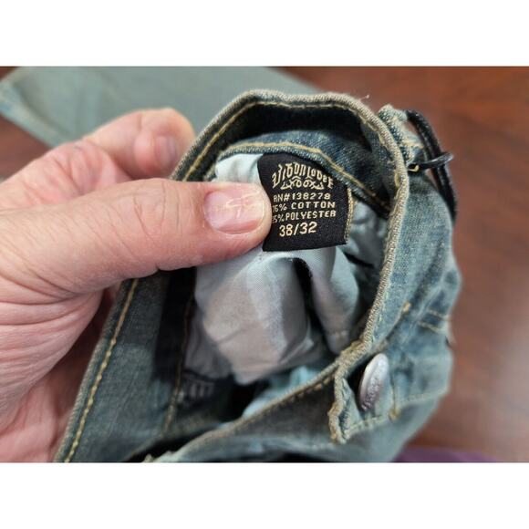 Urban Label Jeans mens 38x32 high rise Y2K Hip Hop Skater Green(Flaw Read Desc) - Picture 4 of 13